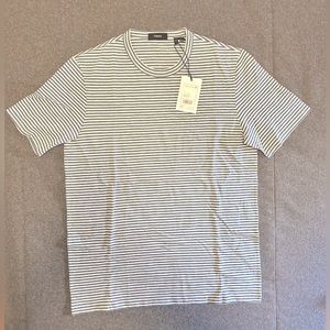Theory Crewneck Essential Tee in Striped Cotton